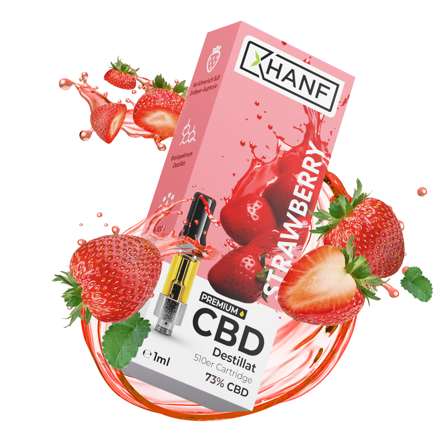 CBD Vape Pen Kartusche - Strawberry 1ml