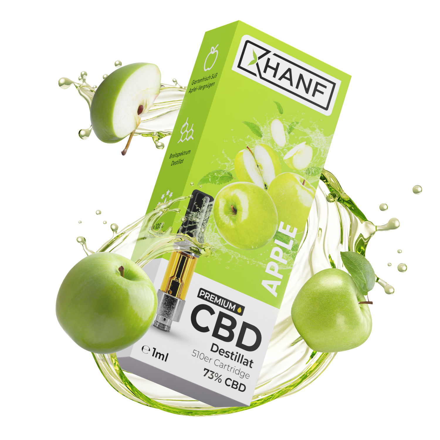 CBD Vape Pen Kartusche - Apple 1ml